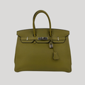 Hermès Birkin 35 Vert Chartreuse Evergrain Palladium Hardware | Randolph Goods
