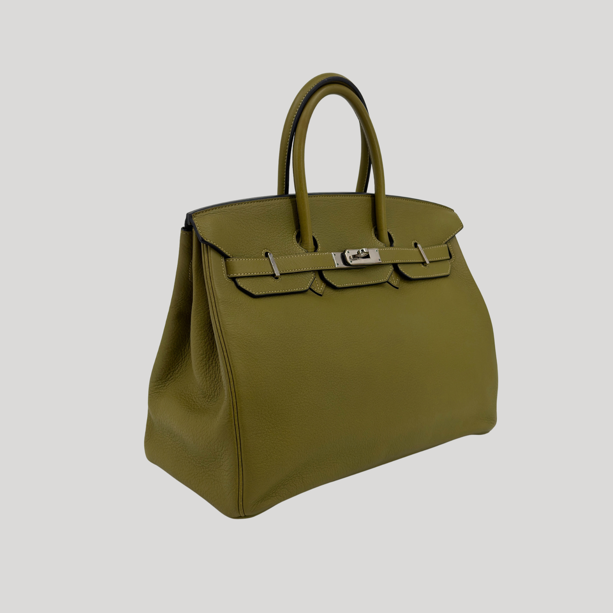Hermès Birkin 35 Vert Chartreuse Evergrain Palladium Hardware | Randolph Goods
