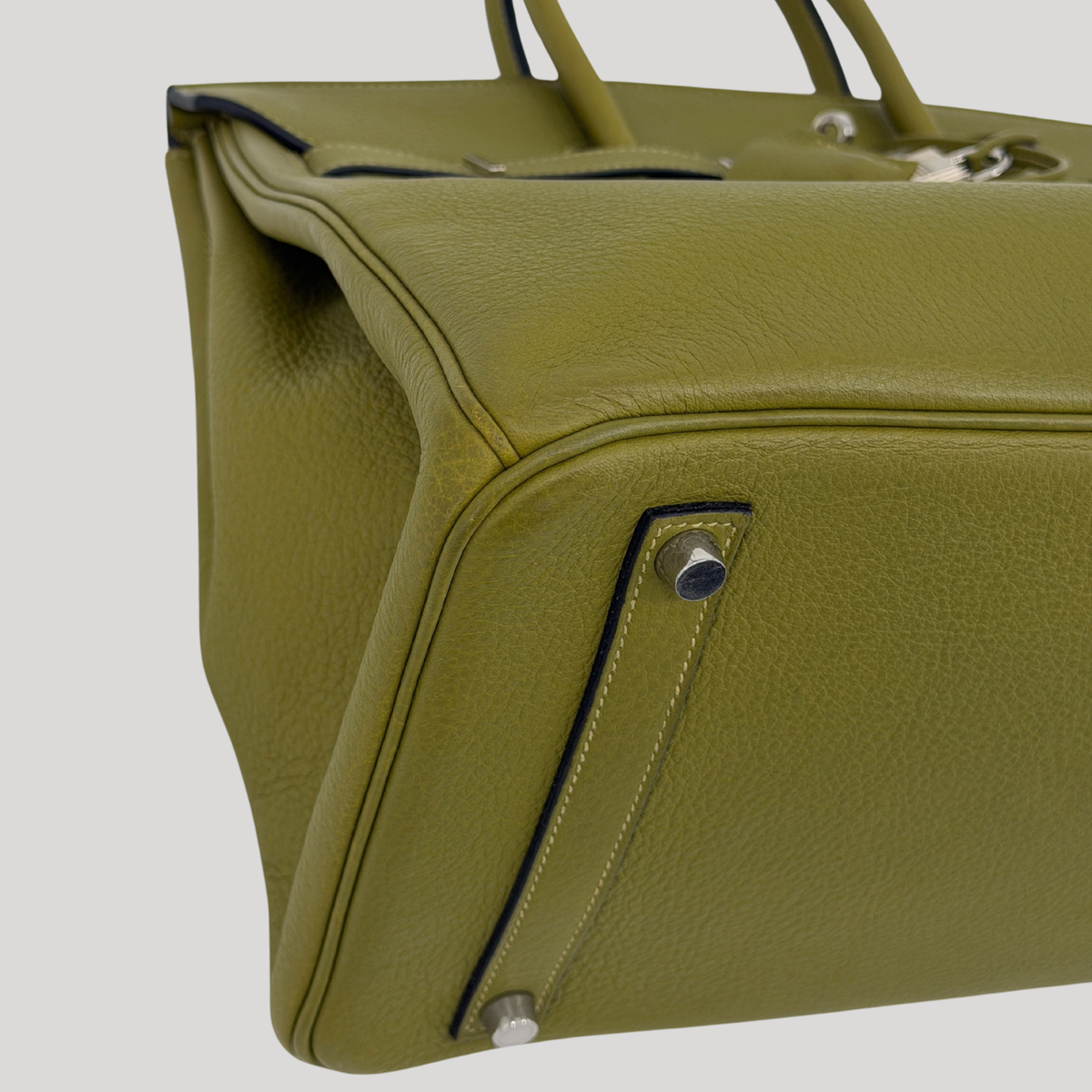 Hermès Birkin 35 Vert Chartreuse Evergrain Palladium Hardware | Randolph Goods