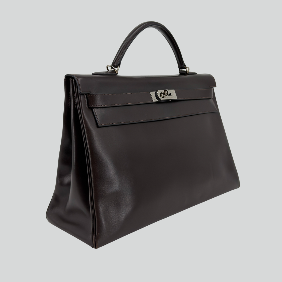 Hermès Kelly 40 Ebene Box Palladium Hardware