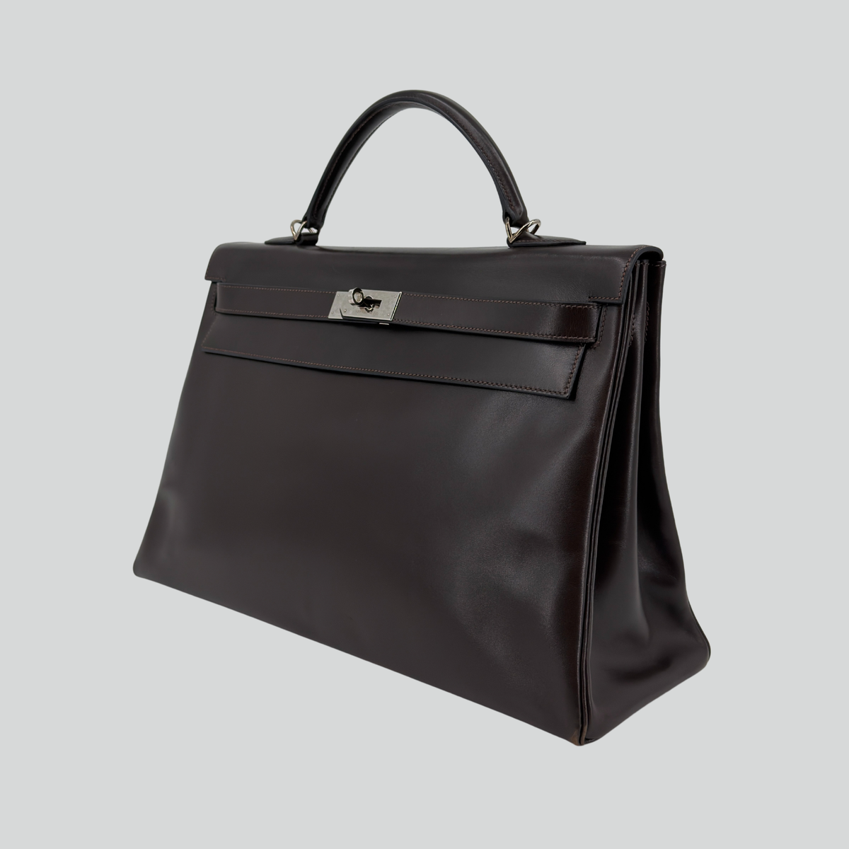 Hermès Kelly 40 Ebene Box Palladium Hardware