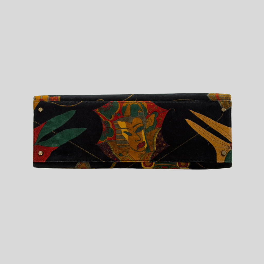 Hermès Kelly 40 Soies Volantes Rouge Vif Box Calfskin & Printed Velvet with Gold Hardware | Randolph Goods