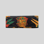 Hermès Vintage 1991 Kelly 40 “Soies Volantes” (Flying Silks) Printed Velvet with Rouge Vif Box Leather Trim & Gold Hardware