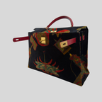 Hermès Kelly 40 Soies Volantes Rouge Vif Box Calfskin & Printed Velvet with Gold Hardware | Randolph Goods