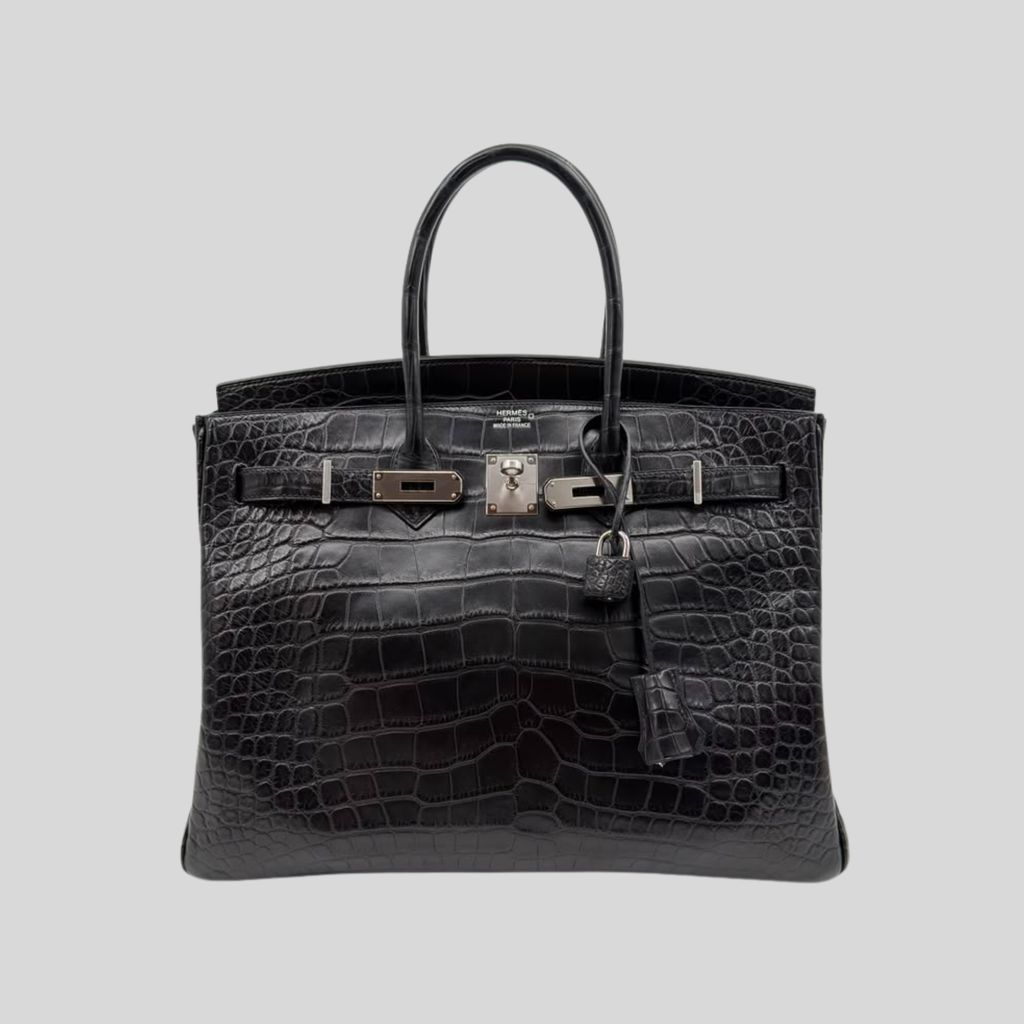 Randolph Goods | Hermès Birkin 35 Black Matte Alligator Leather Palladium Hardware