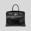 Randolph Goods | Hermès Birkin 35 Black Matte Alligator Leather Palladium Hardware