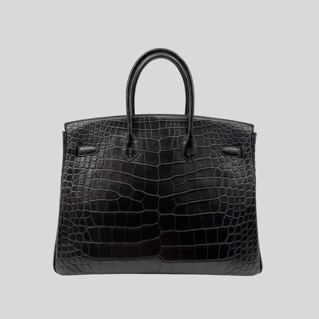 Randolph Goods | Hermès Birkin 35 Black Matte Alligator Leather Palladium Hardware