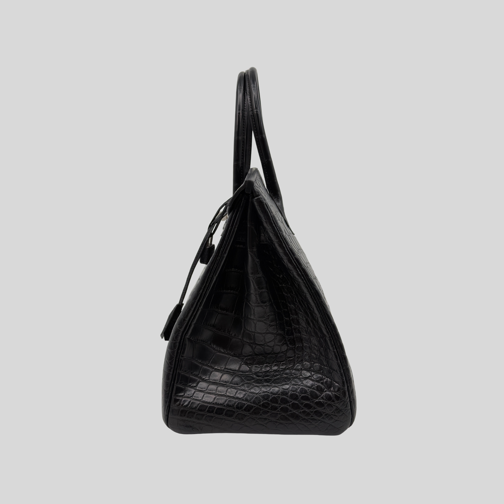 Randolph Goods | Hermès Birkin 35 Black Matte Alligator Leather Palladium Hardware