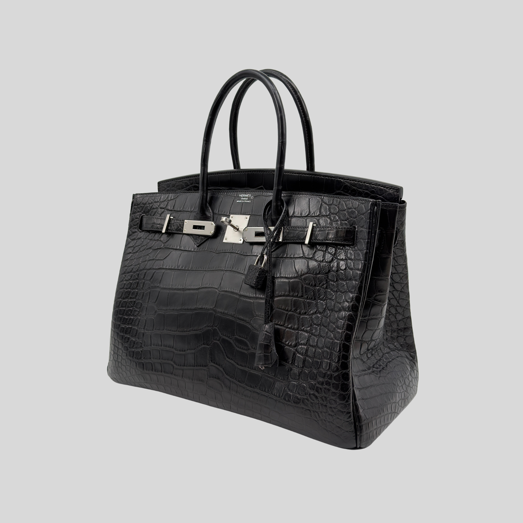 Randolph Goods | Hermès Birkin 35 Black Matte Alligator Leather Palladium Hardware