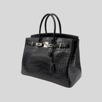 Randolph Goods | Hermès Birkin 35 Black Matte Alligator Leather Palladium Hardware