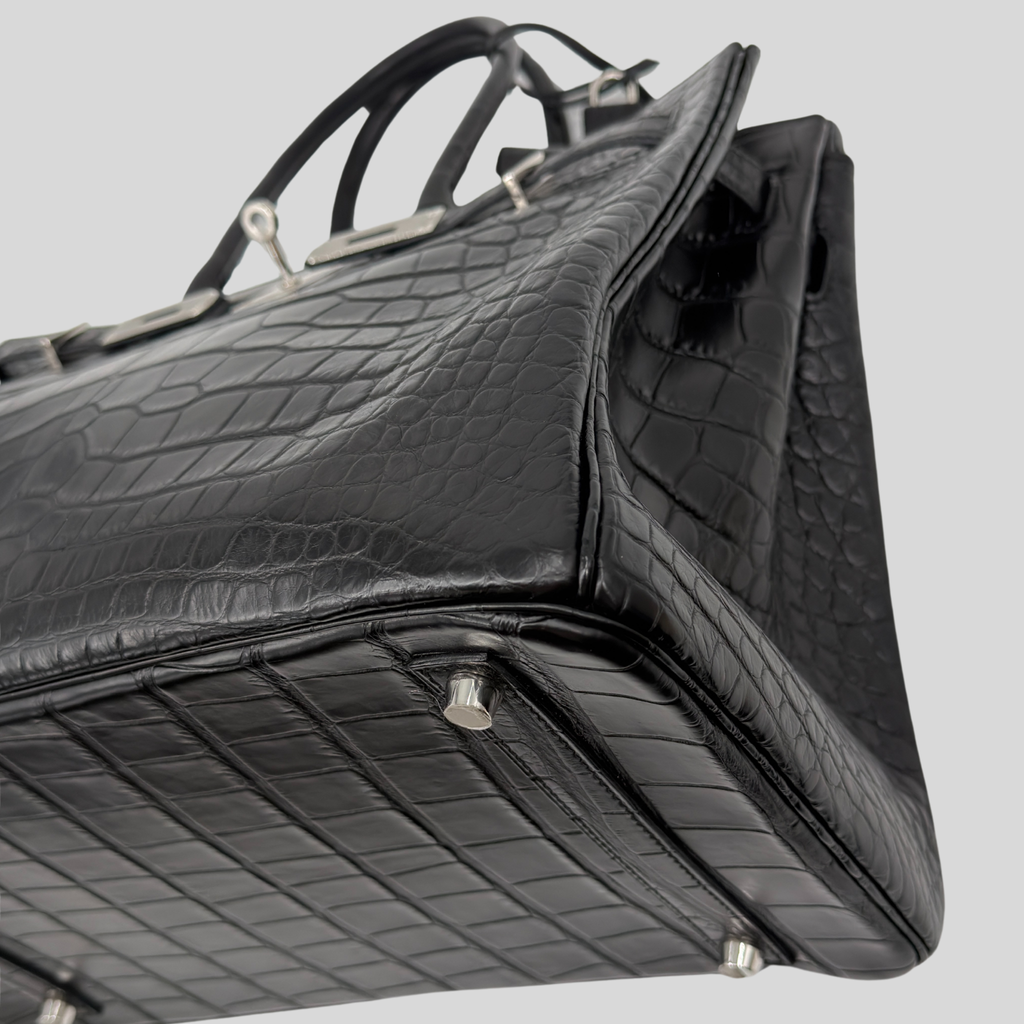 Randolph Goods | Hermès Birkin 35 Black Matte Alligator Leather Palladium Hardware