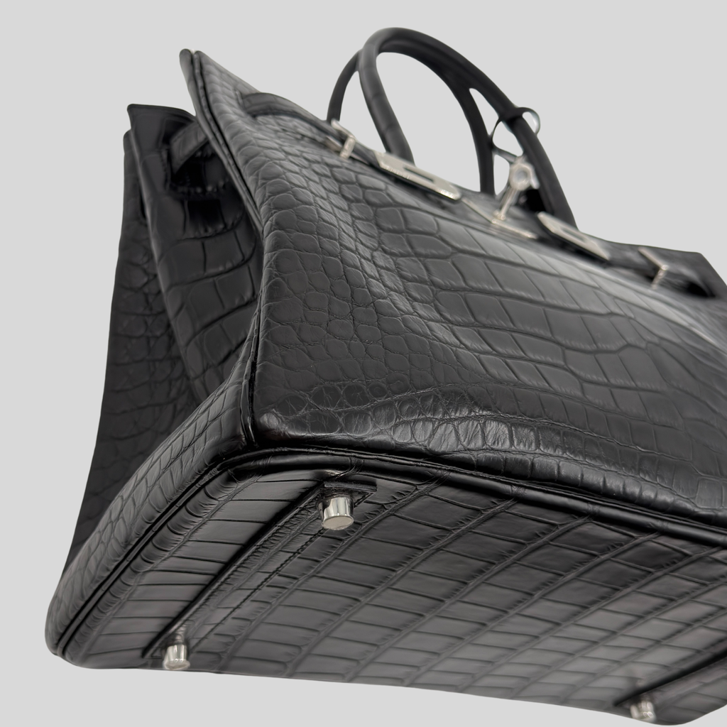 Randolph Goods | Hermès Birkin 35 Black Matte Alligator Leather Palladium Hardware