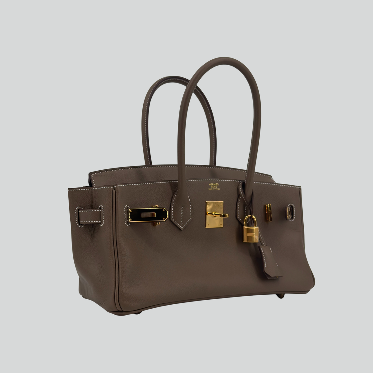 Hermès Shoulder Birkin Light 29 Étoupe Evercolor Gold Hardware | Randolph Goods