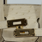 Hermès Birkin 25 Nata Ostrich Gold Hardware