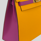 Hermès Birkin 25 HSS Jaune Ambre / Rose Pourpre Epsom Brushed Gold Hardware | Randolph Goods