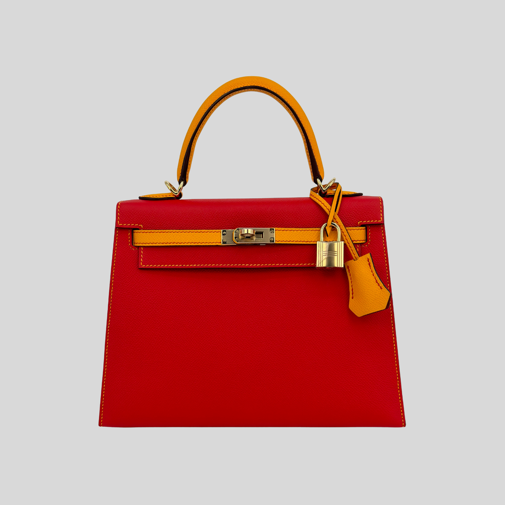 Hermès Birkin 25 HSS Rouge Casaque / Jaune Ambre Epsom Gold Hardware | Randolph Goods