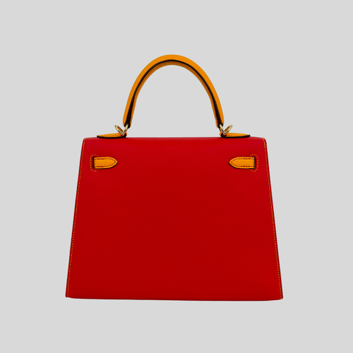 Hermès Birkin 25 HSS Rouge Casaque / Jaune Ambre Epsom Gold Hardware | Randolph Goods