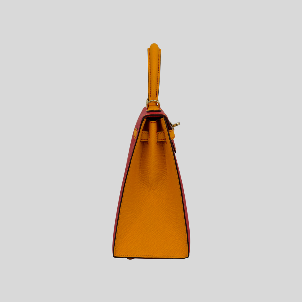 Hermès Birkin 25 HSS Rouge Casaque / Jaune Ambre Epsom Gold Hardware | Randolph Goods