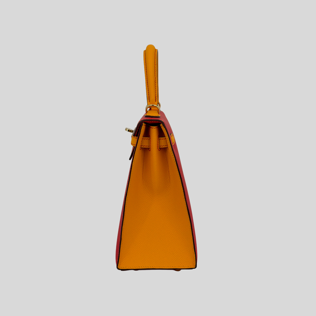 Hermès Birkin 25 HSS Rouge Casaque / Jaune Ambre Epsom Gold Hardware | Randolph Goods