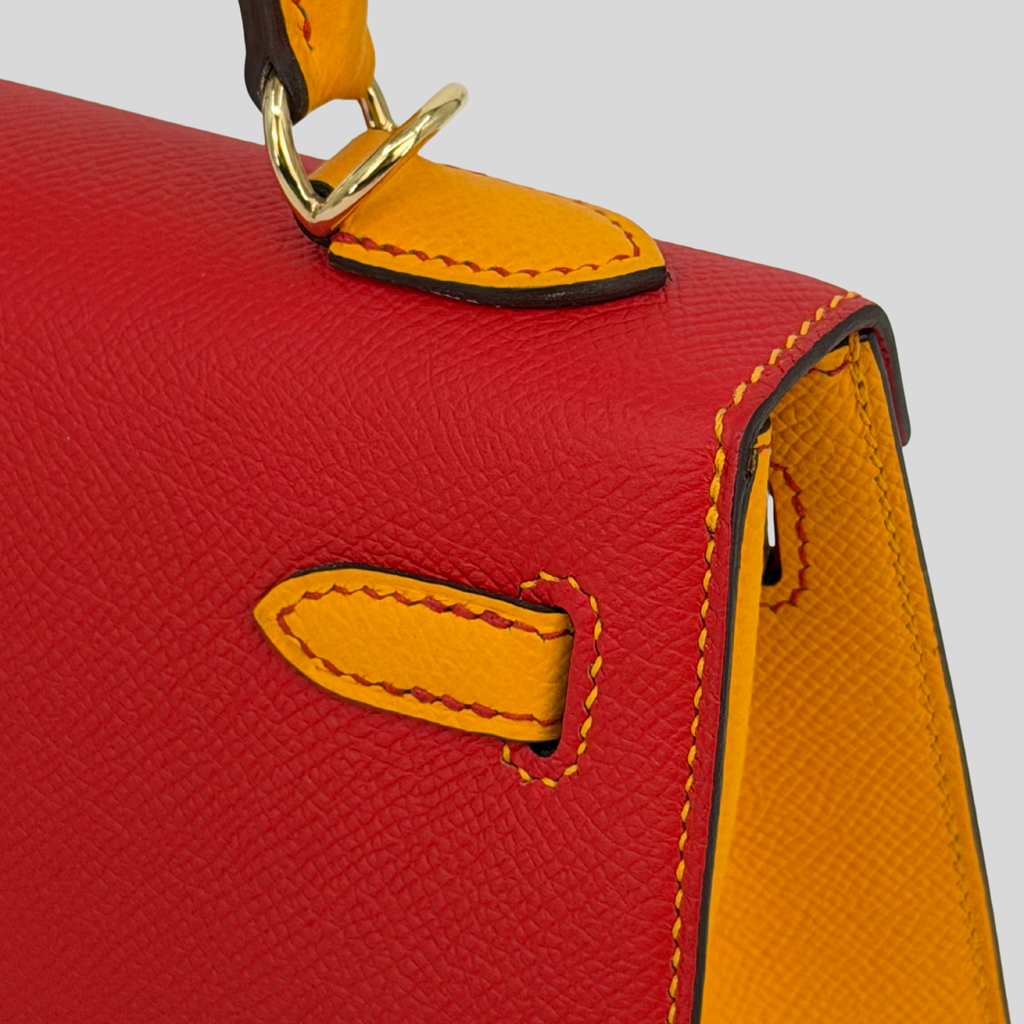 Hermès Birkin 25 HSS Rouge Casaque / Jaune Ambre Epsom Gold Hardware | Randolph Goods
