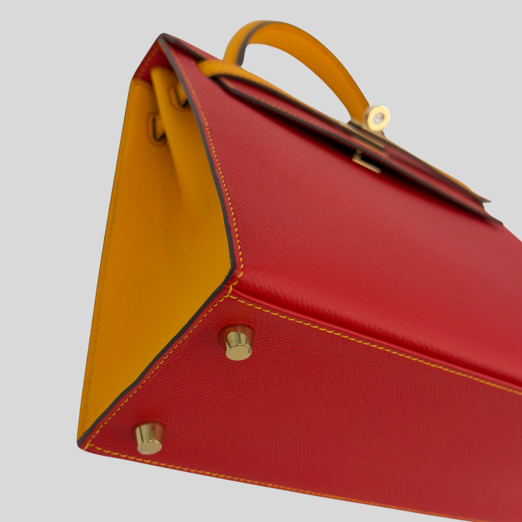 Hermès Birkin 25 HSS Rouge Casaque / Jaune Ambre Epsom Gold Hardware | Randolph Goods