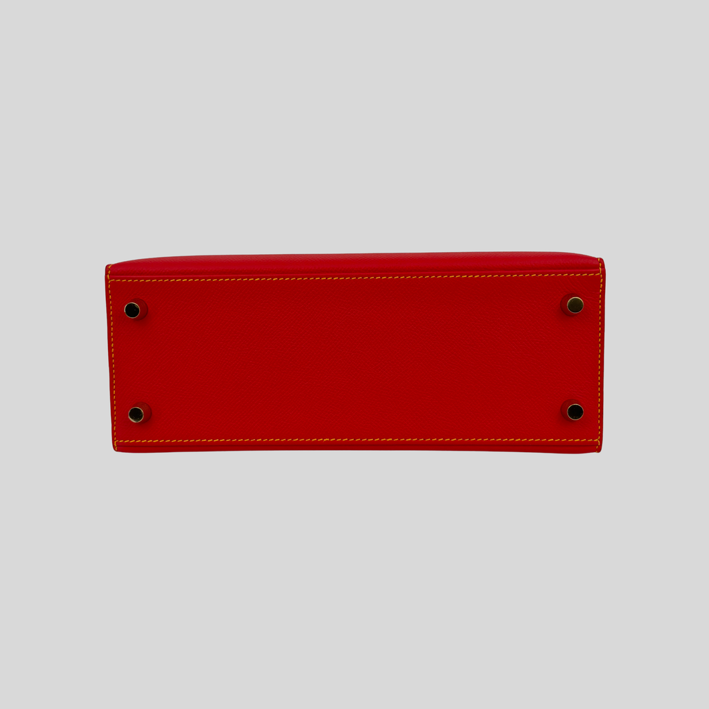 Hermès Birkin 25 HSS Rouge Casaque / Jaune Ambre Epsom Gold Hardware | Randolph Goods