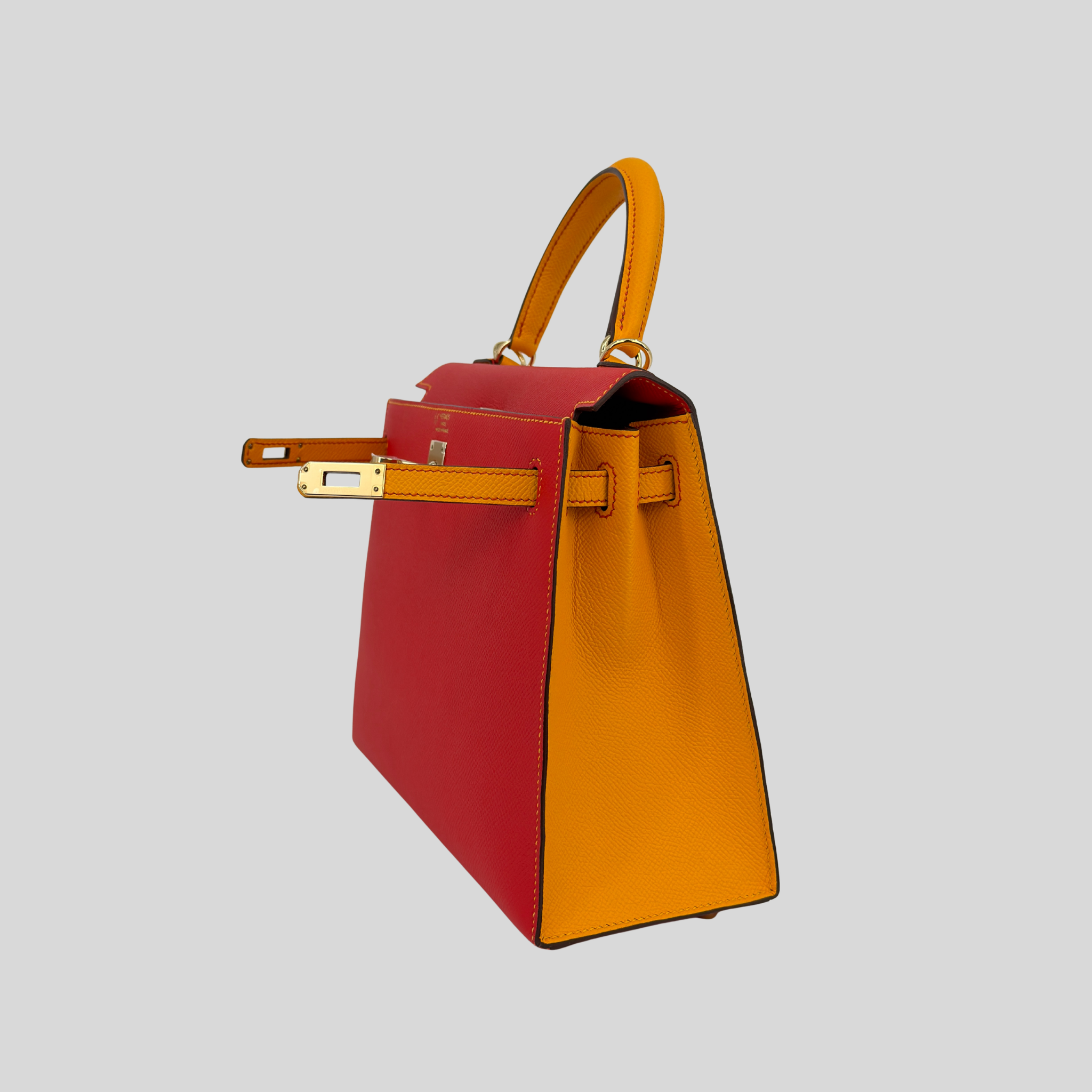 Hermès Birkin 25 HSS Rouge Casaque / Jaune Ambre Epsom Gold Hardware | Randolph Goods