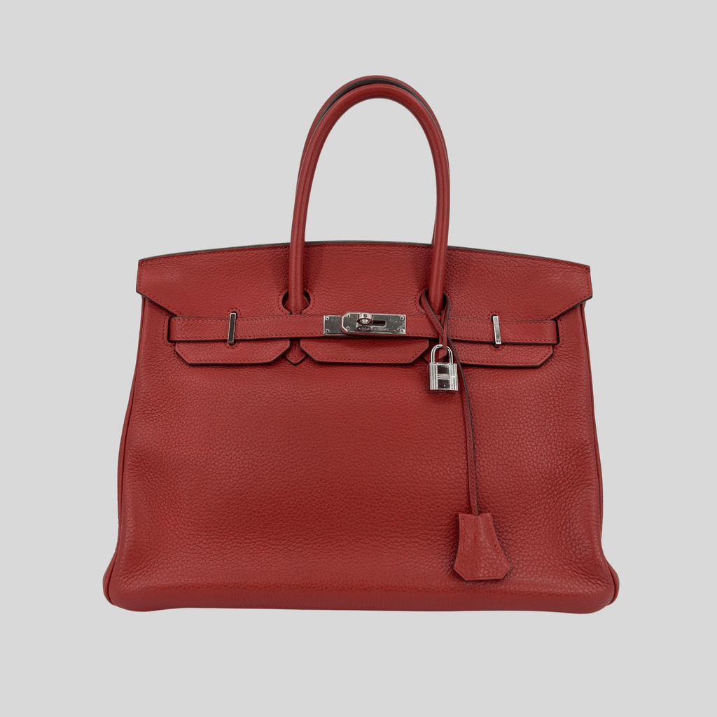 Hermès Birkin 35 Rouge Garance Clemence Palladium Hardware | Randolph Goods