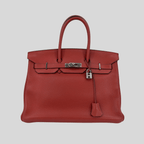 Hermès Birkin 35 Rouge Garance Clemence Palladium Hardware | Randolph Goods