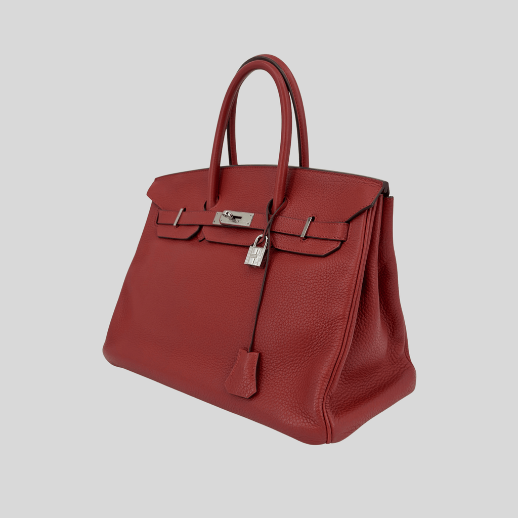 Hermès Birkin 35 Rouge Garance Clemence Palladium Hardware | Randolph Goods