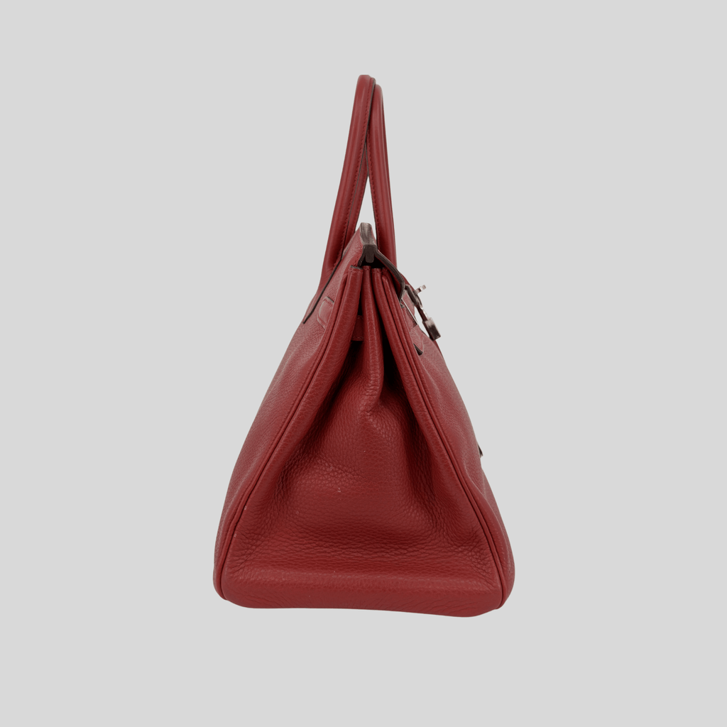 Hermès Birkin 35 Rouge Garance Clemence Palladium Hardware | Randolph Goods