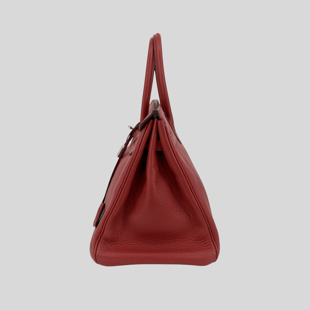Hermès Birkin 35 Rouge Garance Clemence Palladium Hardware | Randolph Goods