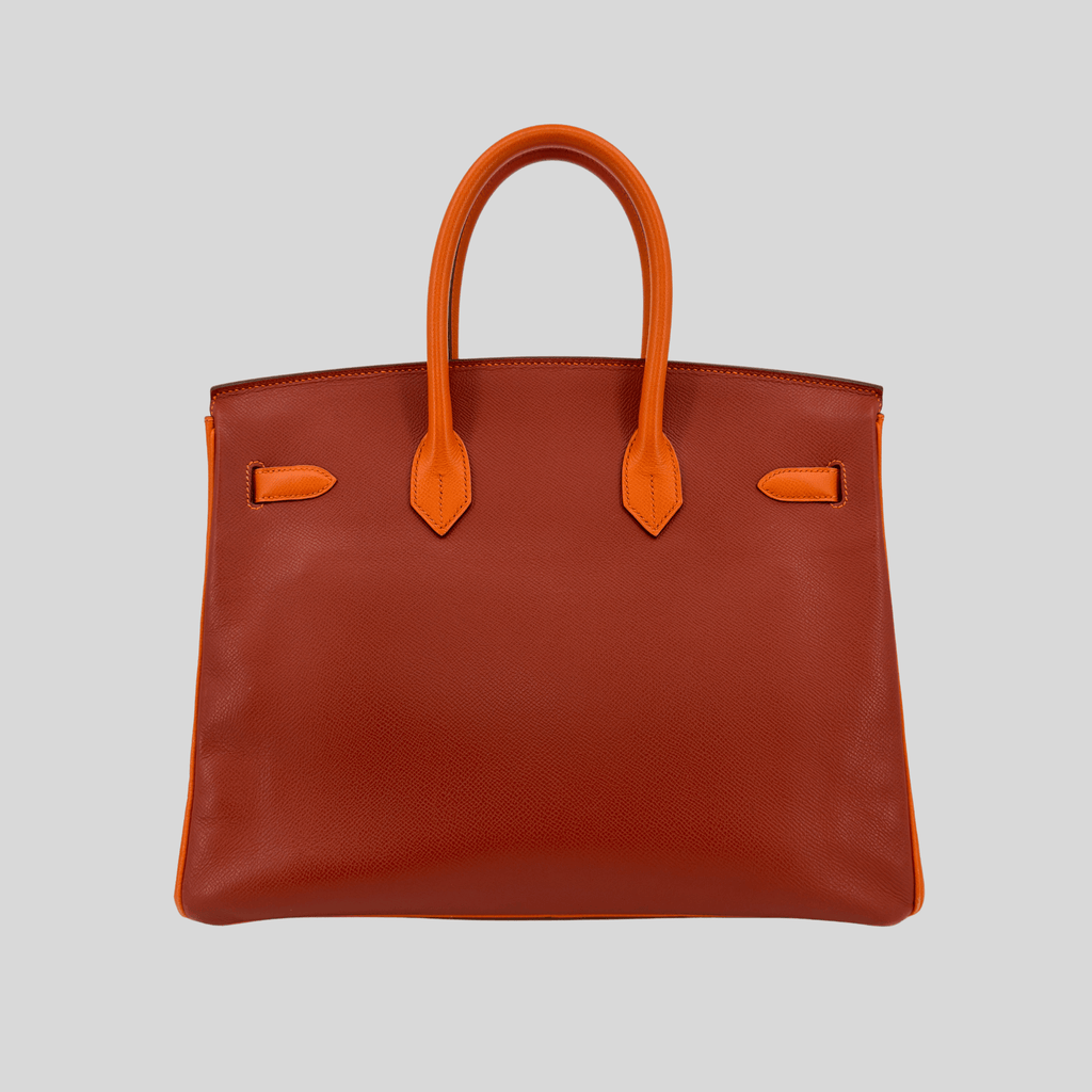 Hermès Birkin 35 HSS Tricolor (Alezan, Gold, Orange) Epsom Palladium Hardware | Randolph Goods