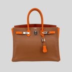 Hermès Birkin 35 HSS Tricolor (Alezan, Gold, Orange) Epsom Palladium Hardware | Randolph Goods