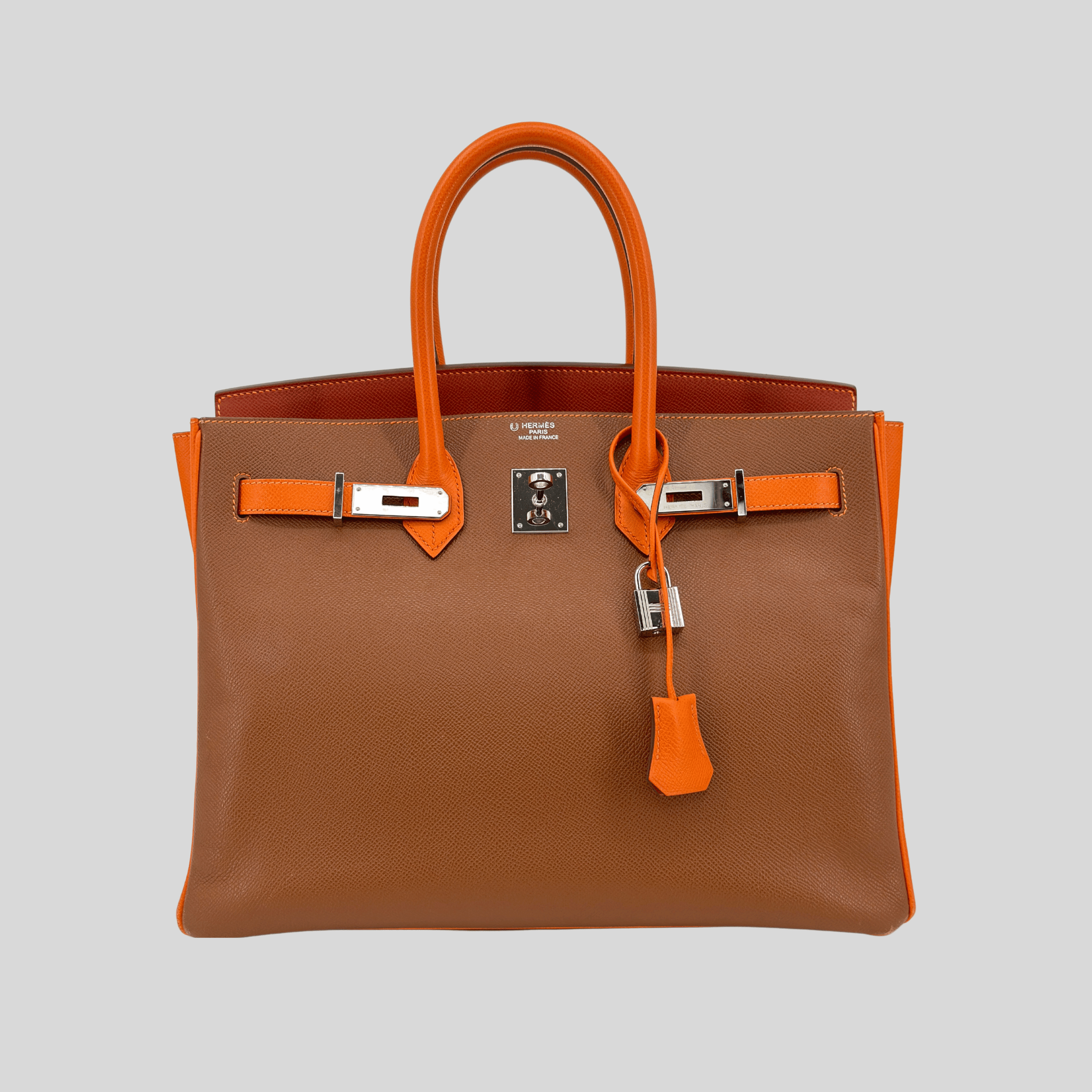 Hermès Birkin 35 HSS Tricolor (Alezan, Gold, Orange) Epsom Palladium Hardware | Randolph Goods