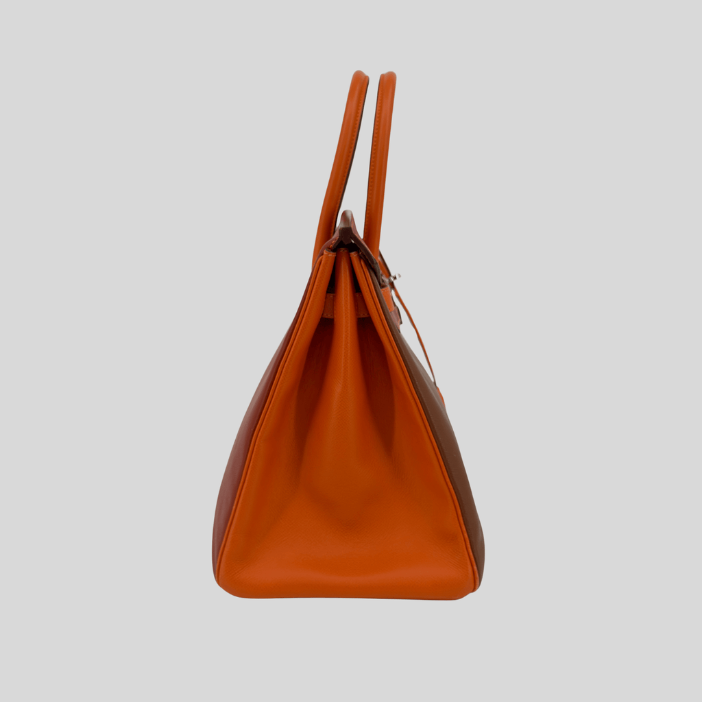 Hermès Birkin 35 HSS Tricolor (Alezan, Gold, Orange) Epsom Palladium Hardware | Randolph Goods