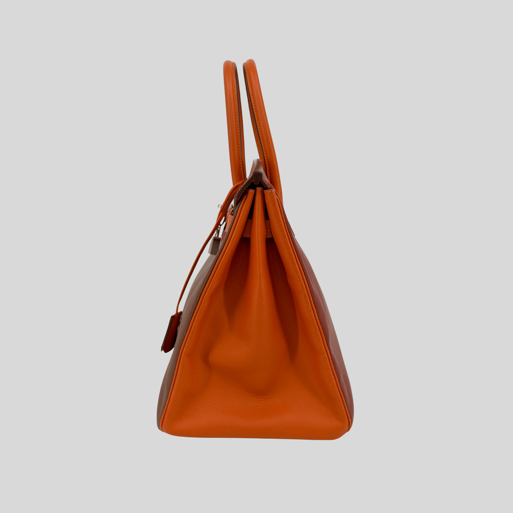 Hermès Birkin 35 HSS Tricolor (Alezan, Gold, Orange) Epsom Palladium Hardware | Randolph Goods