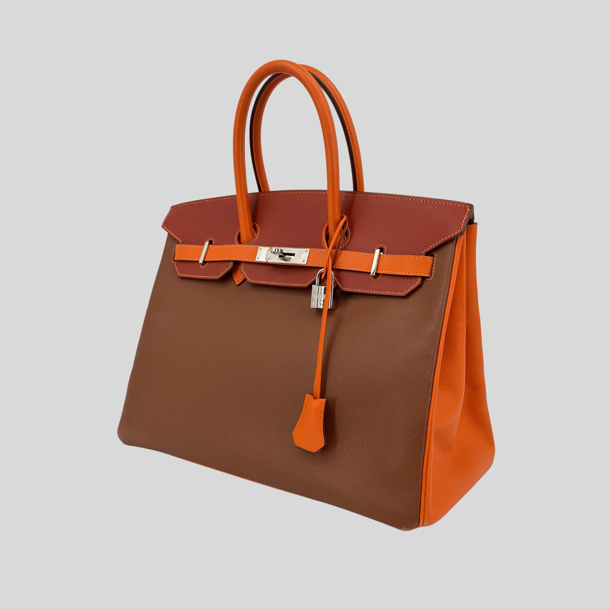 Hermès Birkin 35 HSS Tricolor (Alezan, Gold, Orange) Epsom Palladium Hardware | Randolph Goods