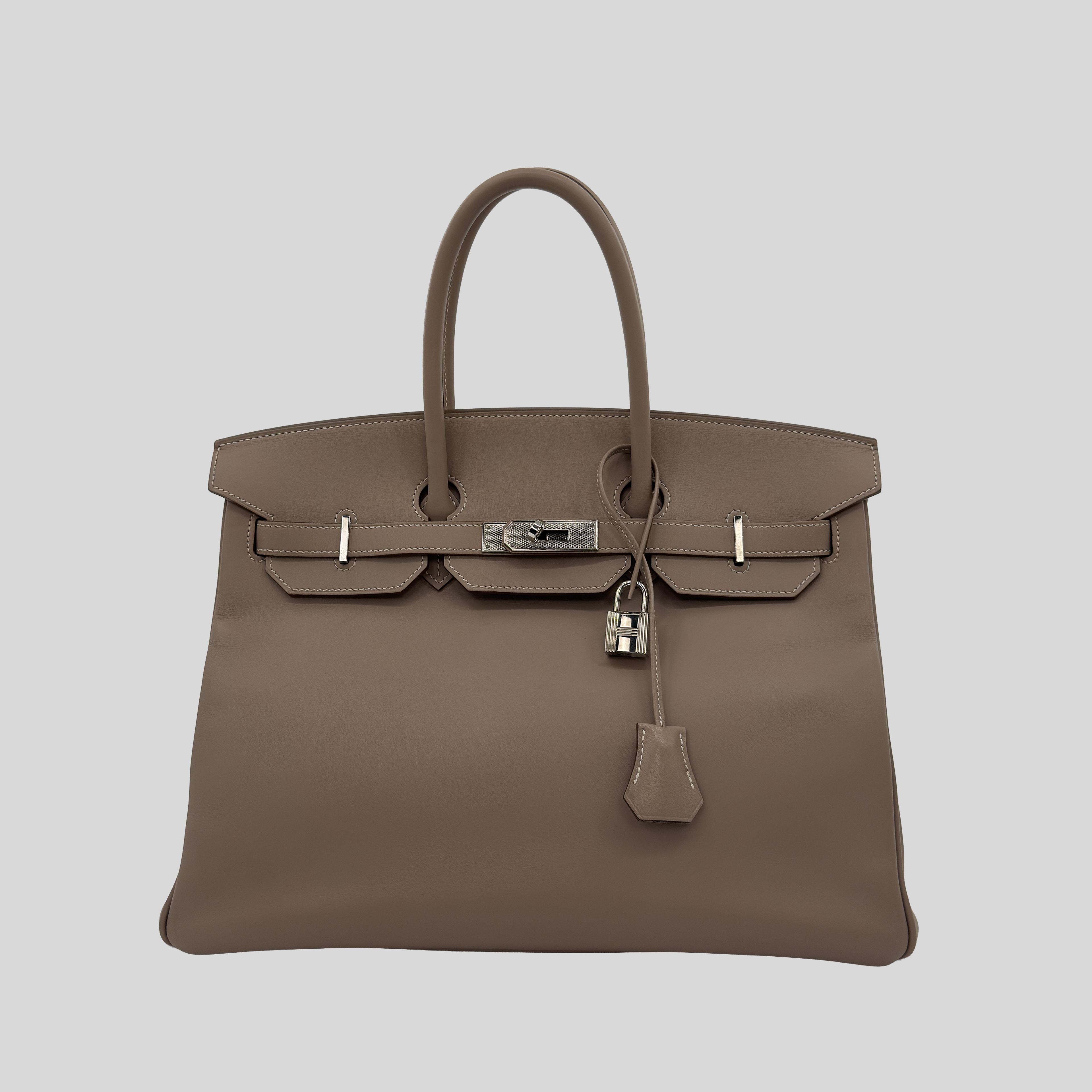 Hermès Birkin 35 Argile Tadelakt Palladium Guilloché Hardware