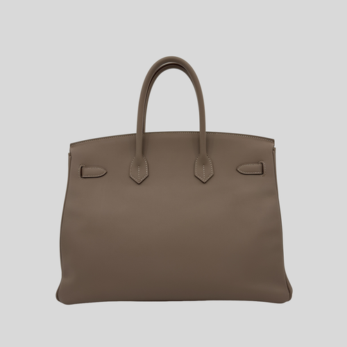 Hermès Birkin 35 Argile Tadelakt Palladium Guilloché Hardware