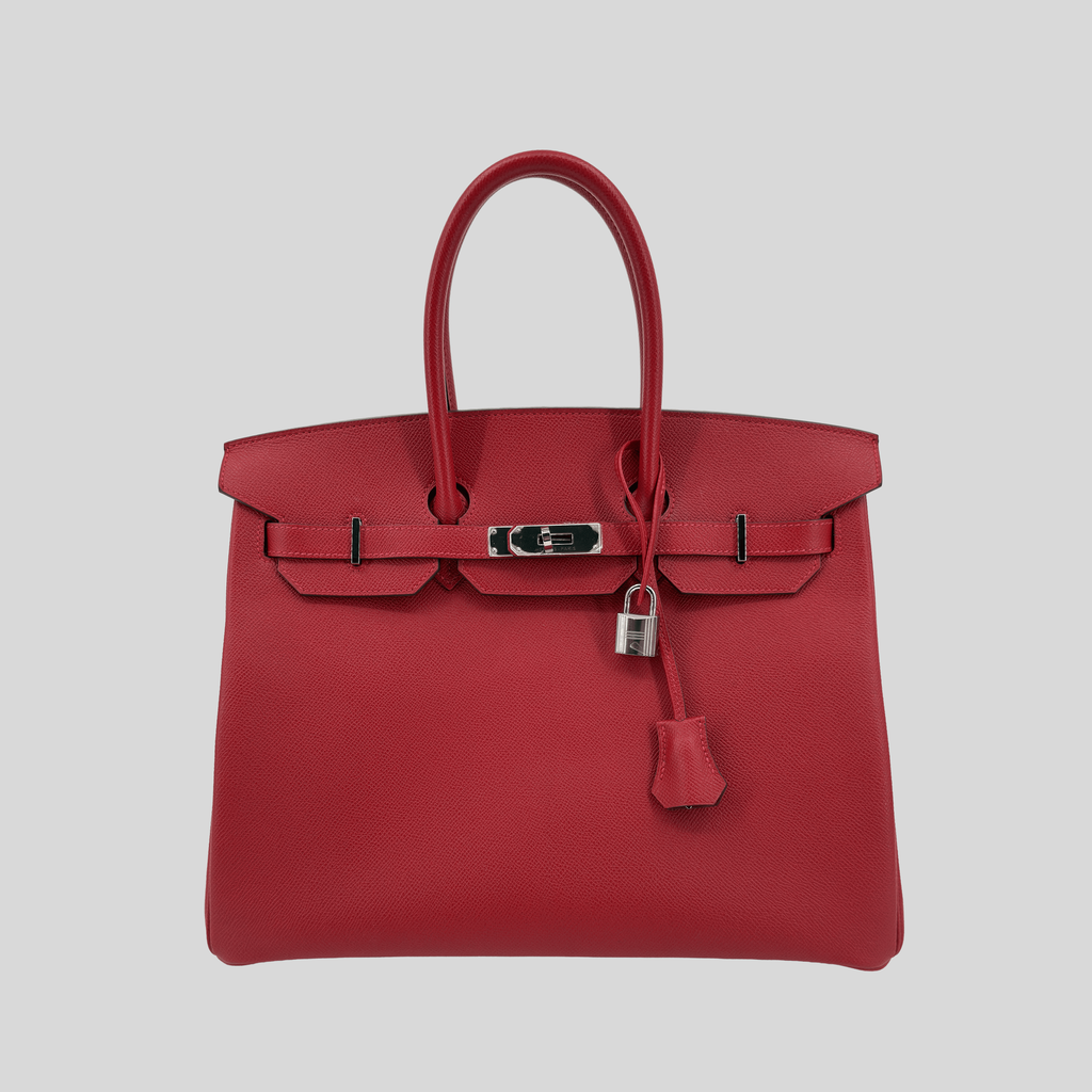 Hermès Birkin 35 Rouge Casaque Epsom Palladium Hardware