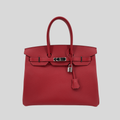 Hermès Birkin 35 Rouge Casaque Epsom Palladium Hardware