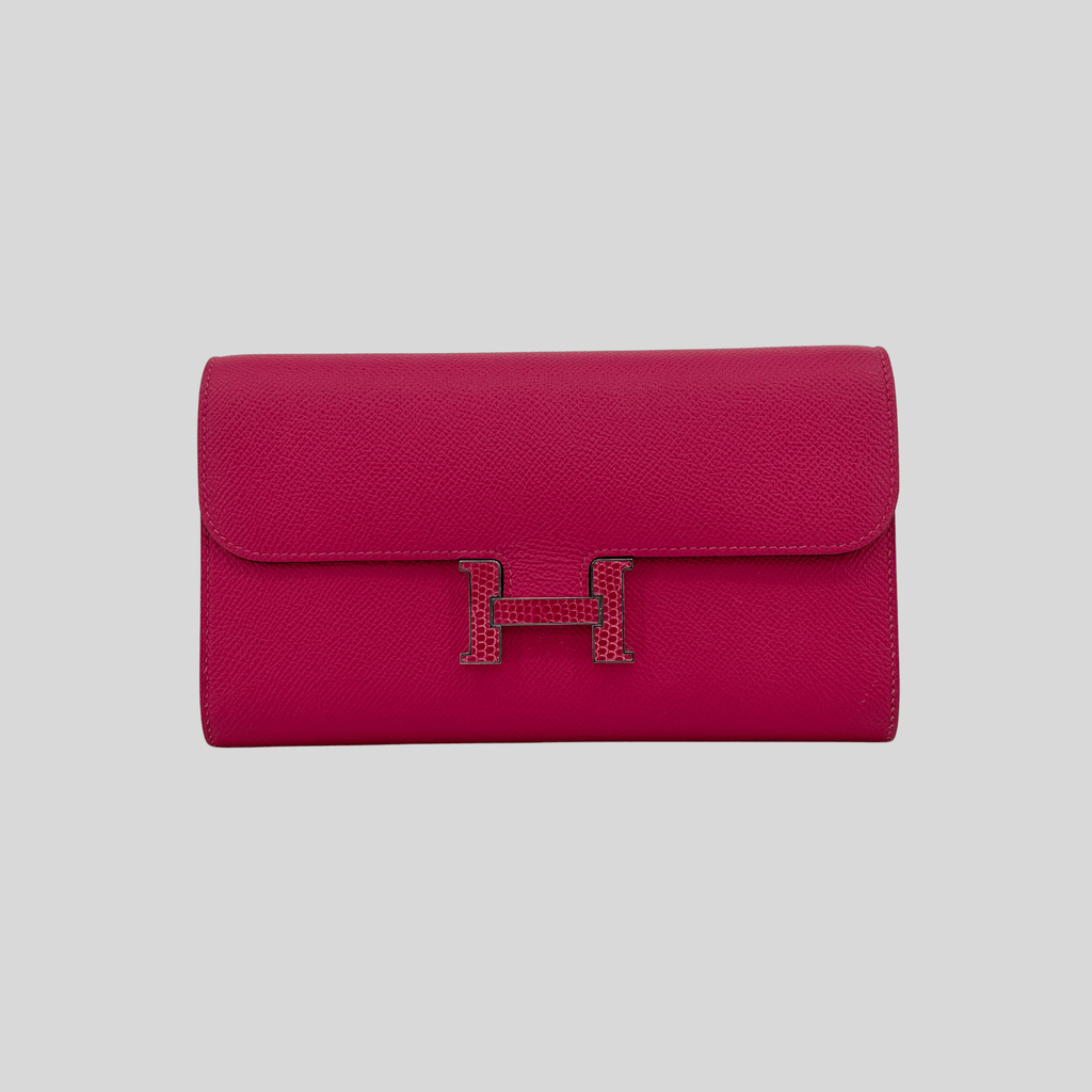 Hermès Constance To Go Framboise Epsom Lizard Buckle Palladium Hardware | Randolph Goods