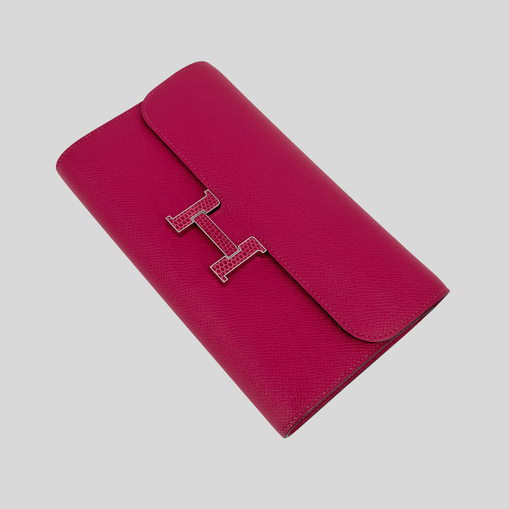 Hermès Constance To Go Framboise Epsom Lizard Buckle Palladium Hardware | Randolph Goods