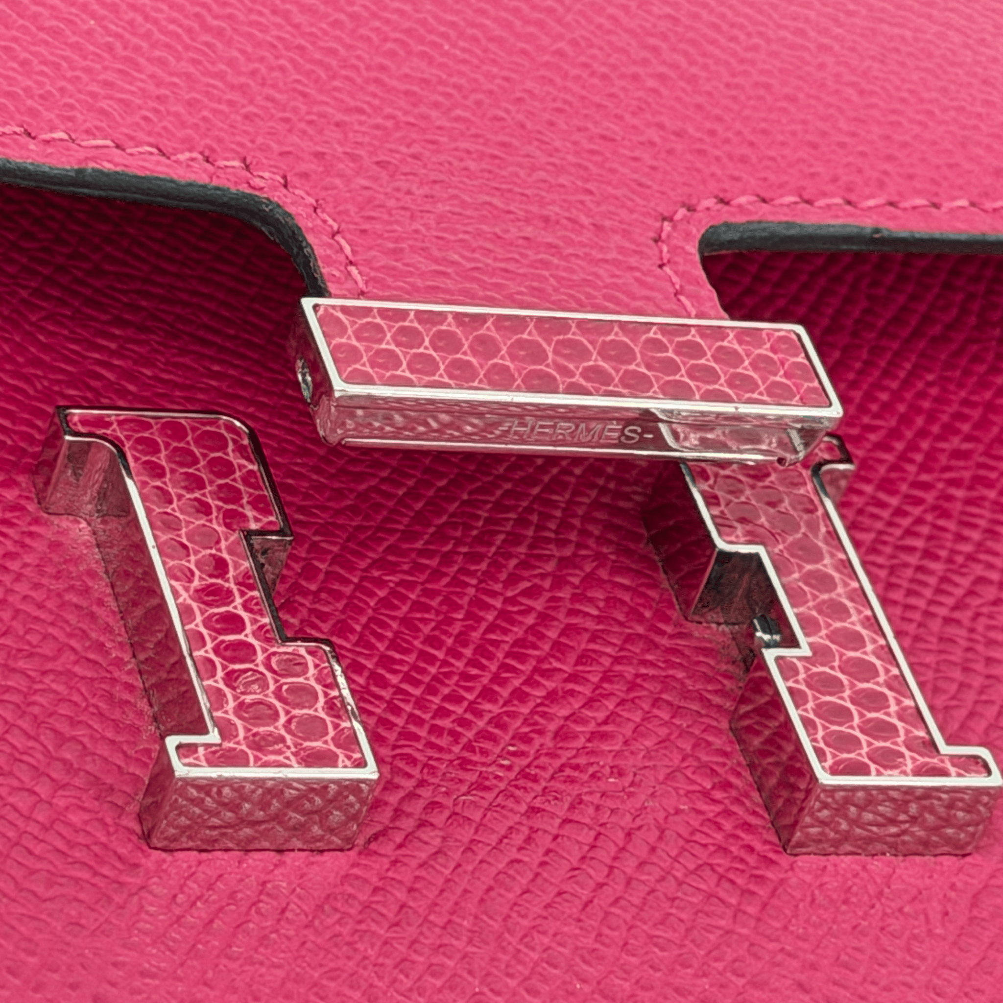 Hermès Constance To Go Framboise Epsom Lizard Buckle Palladium Hardware | Randolph Goods