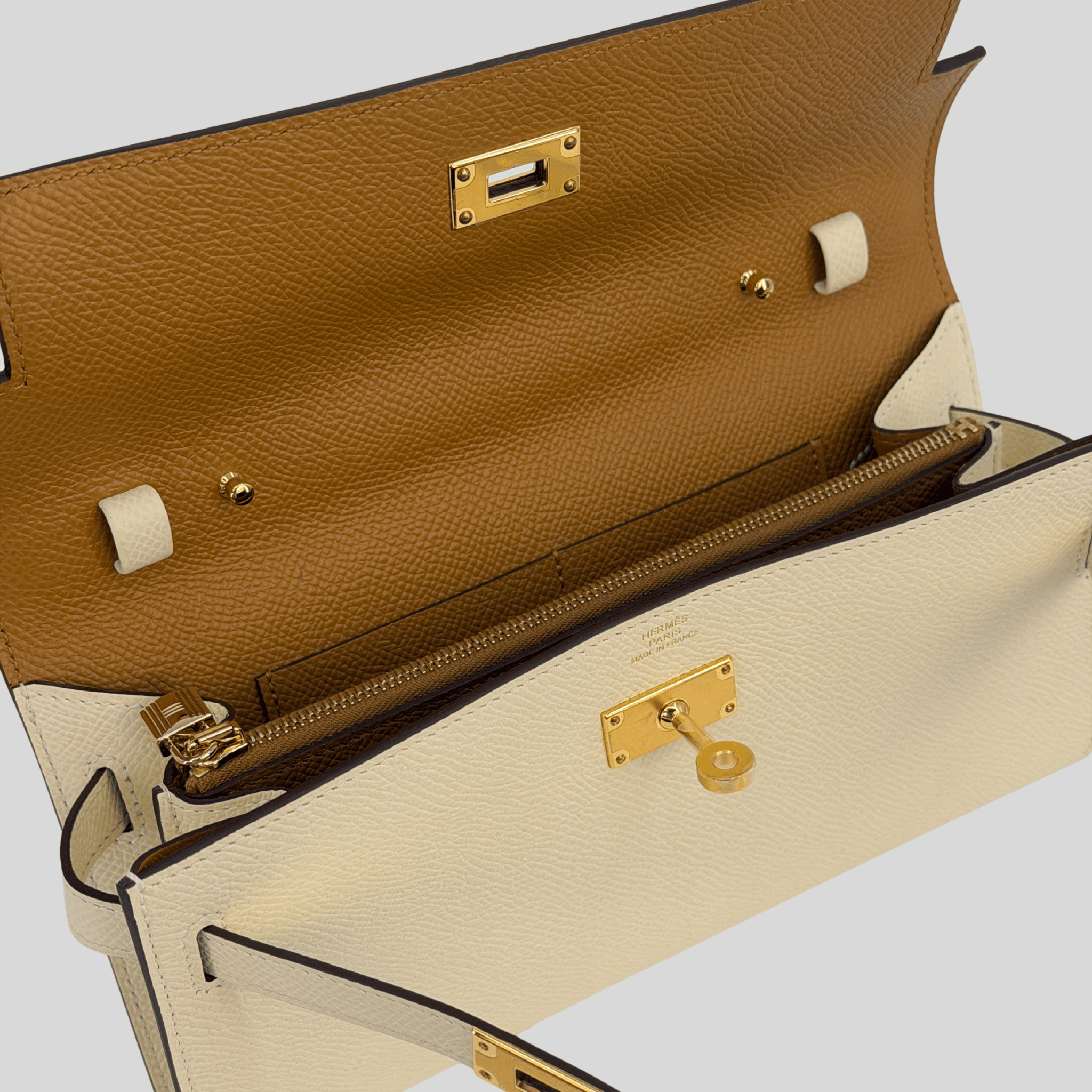 Hermès Kelly To Go Nata/Sesame Epsom Gold Hardware | Randolph Goods