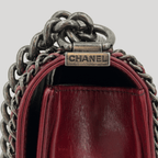 CHANEL Chained Boy Flap Old Medium Burgundy Glazed Calfskin Aged Gunmetal Hardware | Randolph Goods
