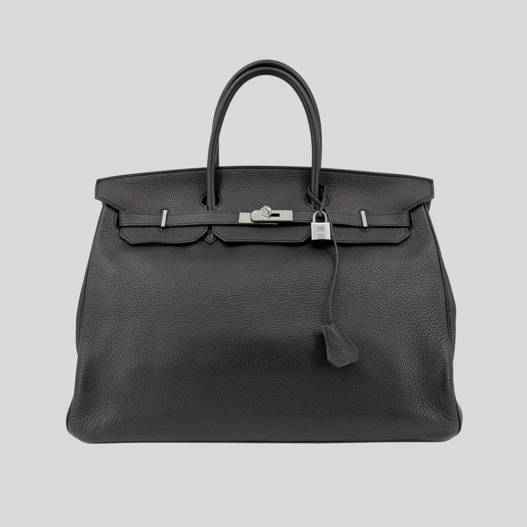 Hermès Birkin 40 Black Evergrain Palladium Hardware | Randolph Goods