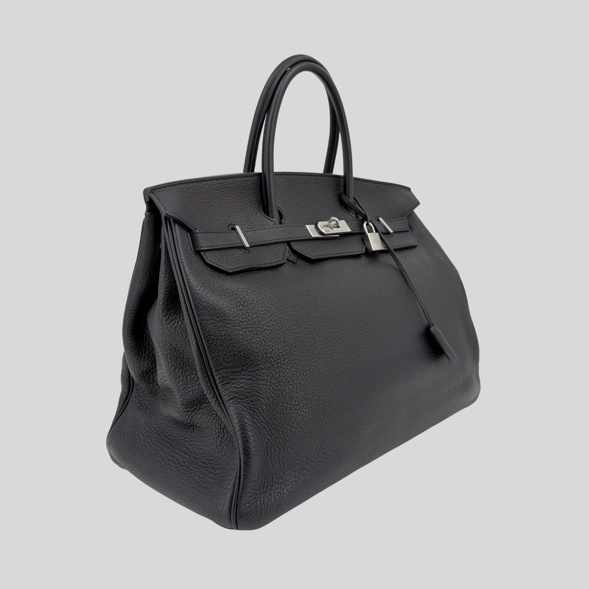 Hermès Birkin 40 Black Evergrain Palladium Hardware | Randolph Goods