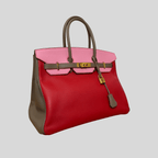 Hermès Birkin 35 HSS Tricolor Bubblegum, Rouge Casaque, Etain Epsom Gold Hardware
